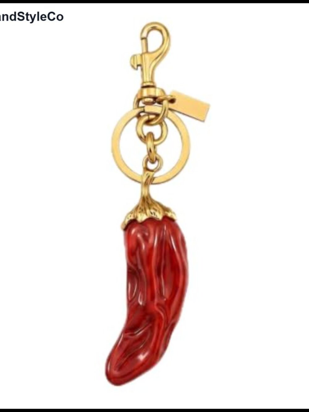 Gold Brass Red Chili Pepper Bag Charm Purse Accessory